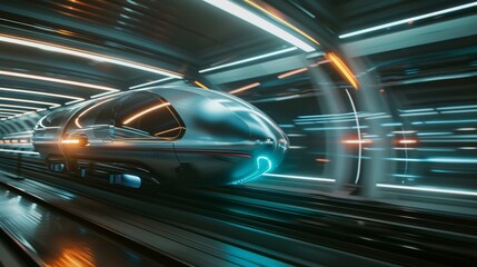 Fototapeta premium fast moving train in motion