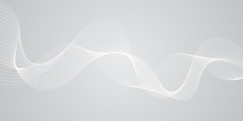 Abstract white and light gray wave modern soft luxury texture with smooth and clean vector subtle background illustration.	