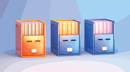 Archive storage archive folders. 3D vector icon.