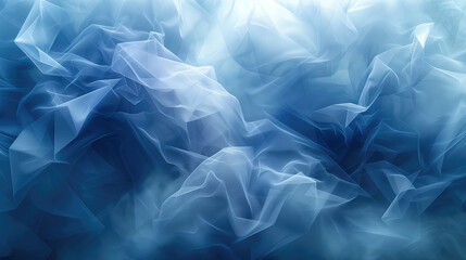Fototapeta na wymiar Abstract blue background with fluid folds of fabric texture.