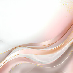 Abstract background with golden and pink wavy lines.  illustration.