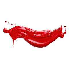 Ketchup smear isolated on transparent png.