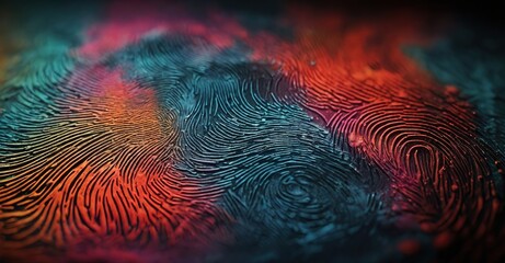 colorful fingerprint on the background - Powered by Adobe