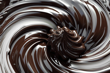 A mass of chocolate Chocolate swirl background. melted choco mass. Gradient Mesh - obrazy, fototapety, plakaty