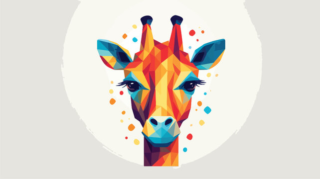 Flat logo of vector giraffe illustration. Vector. © Vector