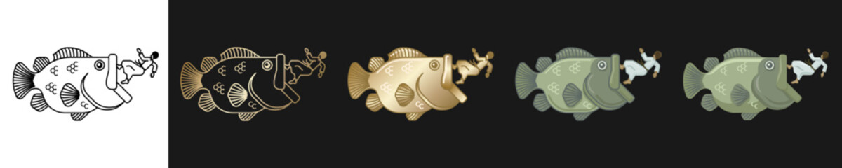 Prophet Jonah swallowed by giant fish