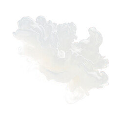 A white powder, Abstract white smoke cloud, a soft white Smoke explode cloudy on transparent png.	