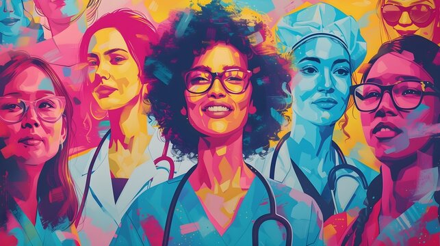 diverse healthcare workers, such as doctors, nurses, and medical staff. world health day, healthcare, medical sector