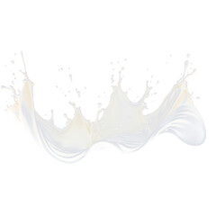 Milk wave isolated on transparent png.