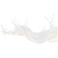 Milk wave isolated on transparent png.