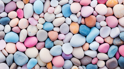 Fototapeta na wymiar Pastel-colored pebble stones background.