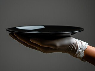empty plate in hands close up