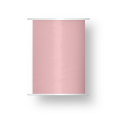 Creative concept of pink ribbon roll isolated on plain background ,simple element for your project.