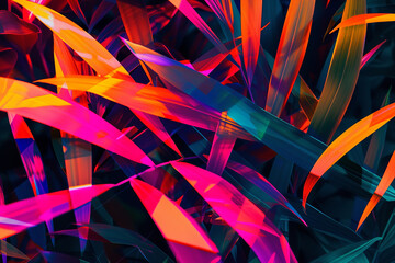 Digital art series utilizing fluorescent colors in abstract compositions - exploring vibrant artistic expression.