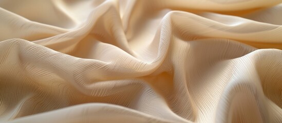 Close up of elegant white fabric with intricate texture and delicate pattern