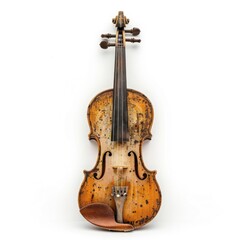 Fototapeta na wymiar Fiddle on white background, violin classic instrument