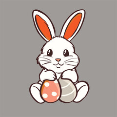 Easter simplicity: A sweet bunny with eggs, embracing the essence of tradition 