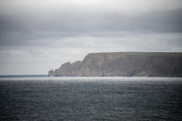 Fototapeta na wymiar Cape Raoul rocks and cliffs in tasmania australia in winter