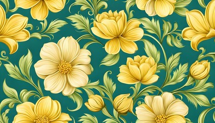 Fototapeta premium Flowers Pattern Background