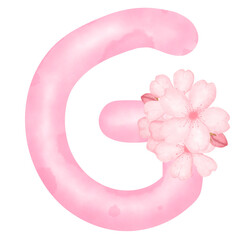Pink flower alphabet g
