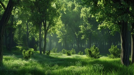 Verdant Forest Pathway - A journey through the heart of the forest, surrounded by the freshness of life.