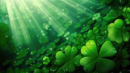 St. Patrick's Background with a Clover Green Background