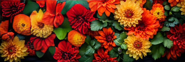 Breathtaking Display of Vibrantly Coloured FK Hybrid Flowers in a Lush Outdoor Setting