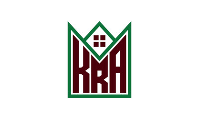 KRA initial letter real estate builders logo design vector. construction ,housing, home marker, property, building, apartment, flat, compartment, business, corporate, house rent, rental, commercial - obrazy, fototapety, plakaty