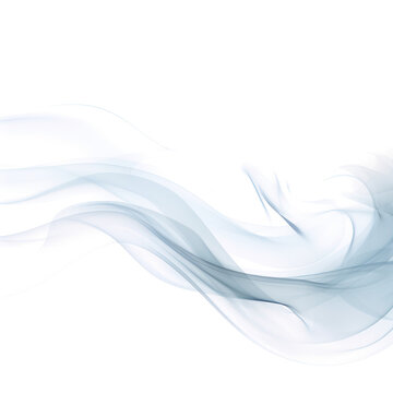 A blue abstract smoke isolated on transparent png.	