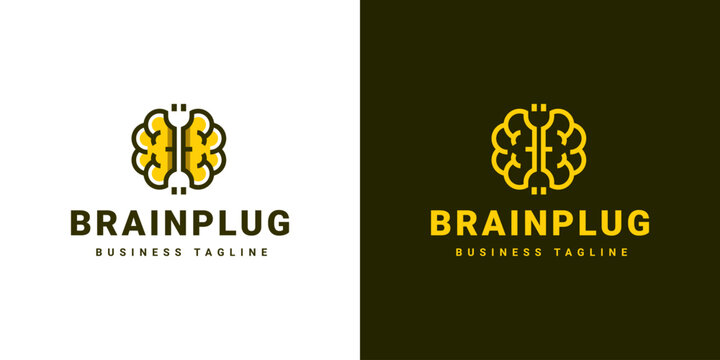 brain plug logo design