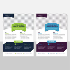a bundle of 2 templates of a4 flyer, Flyer template layout design. business flyer,flier mockup in bright colors. perfect for creative professional business. vector template 