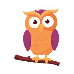 Cute owl of colorful set. This design showcases a delightful and colorful portrayal of a funny owl, meticulously crafted to bring a pop of charm and cheerfulness. Vector illustration.