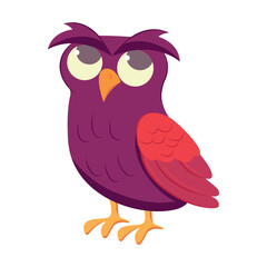 Cute owl of colorful set. Its vibrant hues dancing playfully across the canvas, creating a visual symphony against the serene white background. Vector illustration.