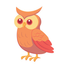 Cute owl of colorful set. The colorful style adds depth and character against the simplicity of a white background. Vector illustration.