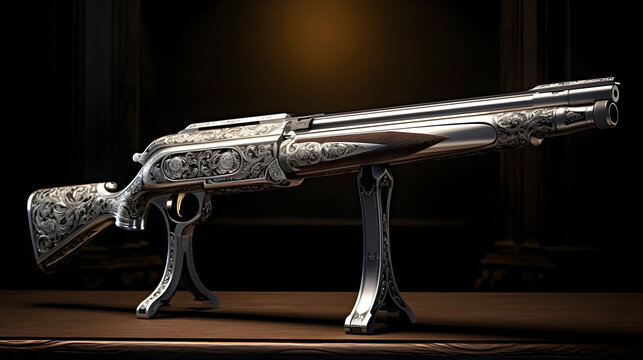 antique gun on a table
