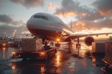 The air cargo platform goes onto the plane.