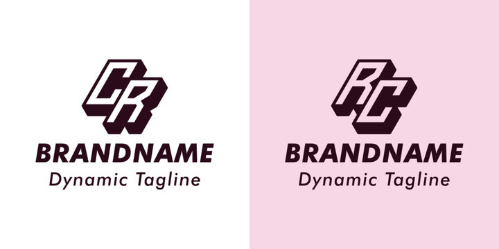 Letters CR and RC 3D Monogram Logo, Suitable for business with CR or RC initials
