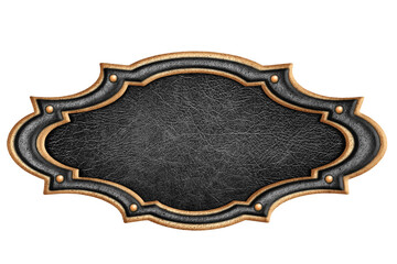 vintage combined two-tone figured metal frame isolated on white