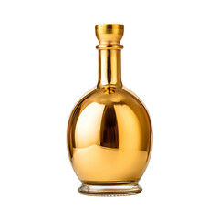 a gold bottle, Isolated on transparent PNG background, Generative ai