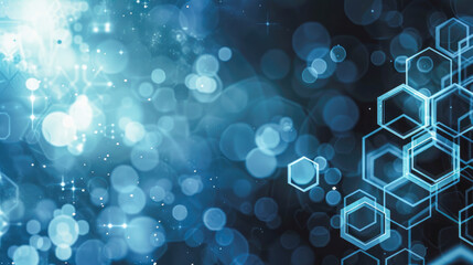 Abstract polygon white on dark blue background.