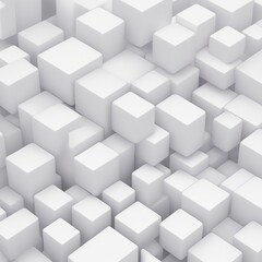 Fototapeta na wymiar Abstract White cubes background