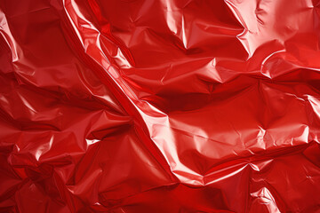 Processed collage of red plastic cellophane surface texture. Background for banner, backdrop