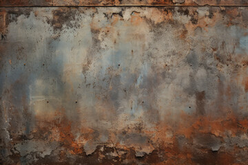 Processed collage of orange rust metal surface texture. Background for banner, backdrop or texture