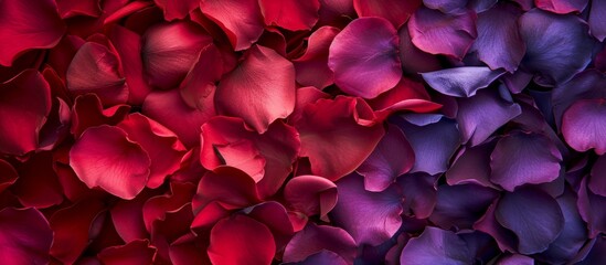 Vibrant purple and red flower petals background for natural themes and floral designs