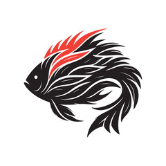 a colourful fish and sticker. and used for T-shirt design.fish, sea, vector,animal, water