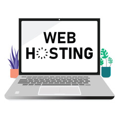 Web hosting illustration design, website design hosting, cloud protection data, cyber education content 