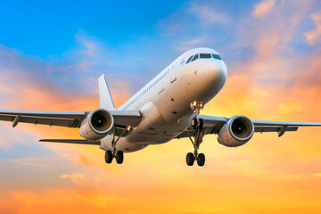 Fototapeta na wymiar Elegant Private Jet Soaring Through Sunset Skies