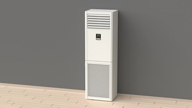 Big floor standing air conditioner in the room