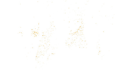 Doted and confetti golden glitter on transparent background. Shiny glittering dust. Gold glitter sparkle confetti that floats down falling