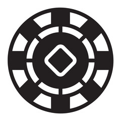 poker chip glyph icon